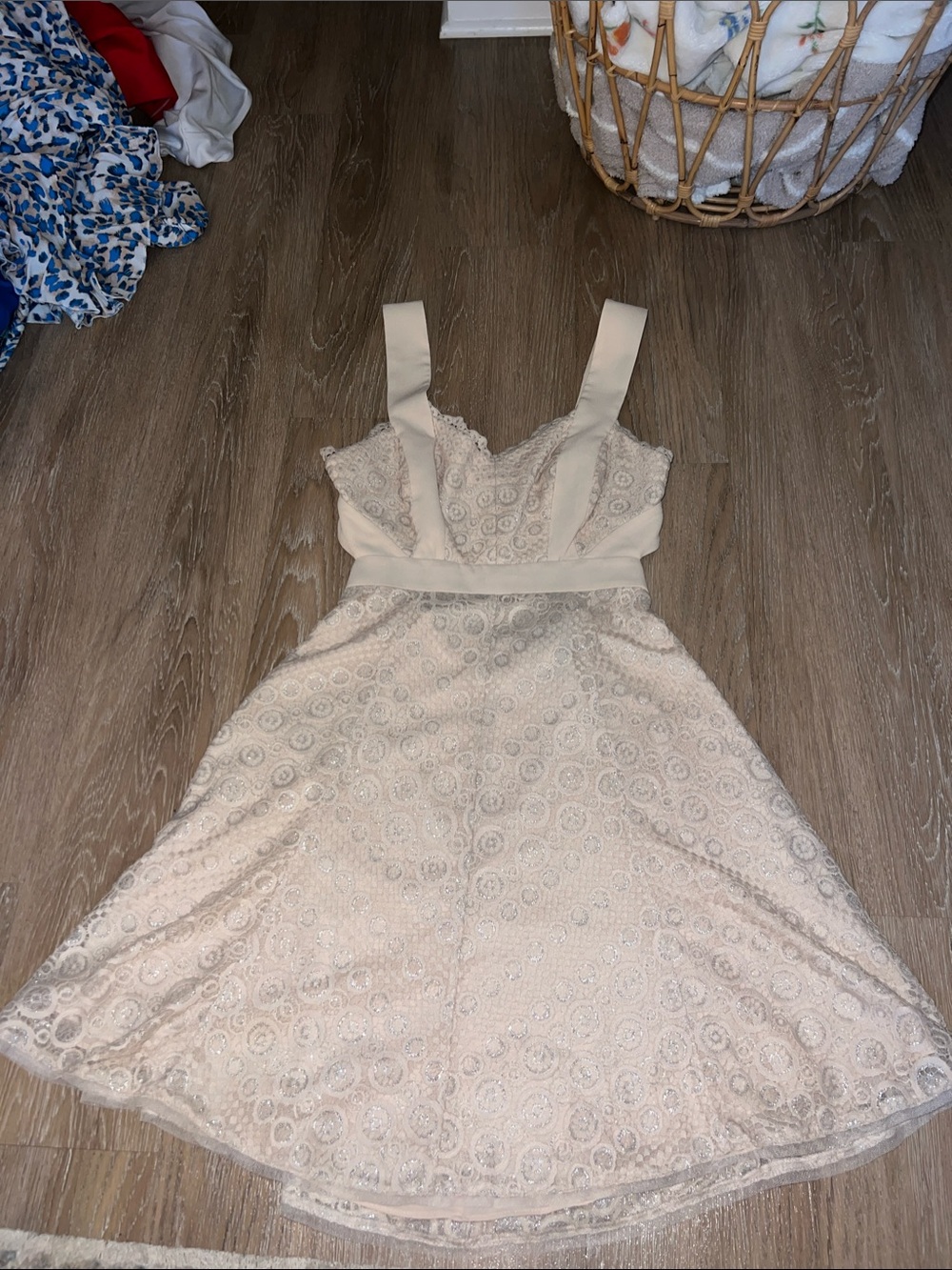 BCBGMaxAzria Cream Lace Girls' Fit-and-Flare Dress